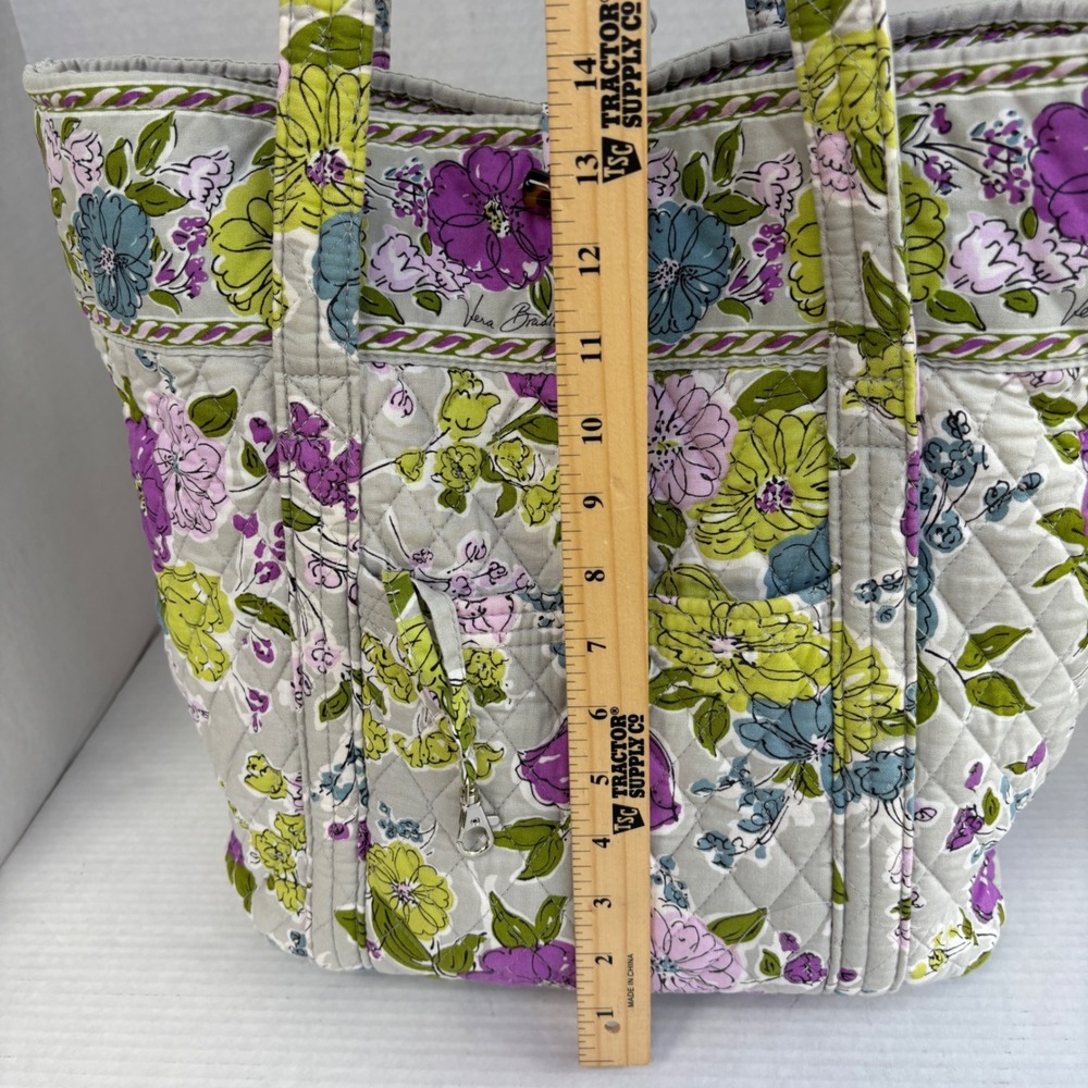 Vera Bradley Watercolor Retires Quilted Cotton Floral Tote Bag Shoulder Bag - Picture 7 of 11